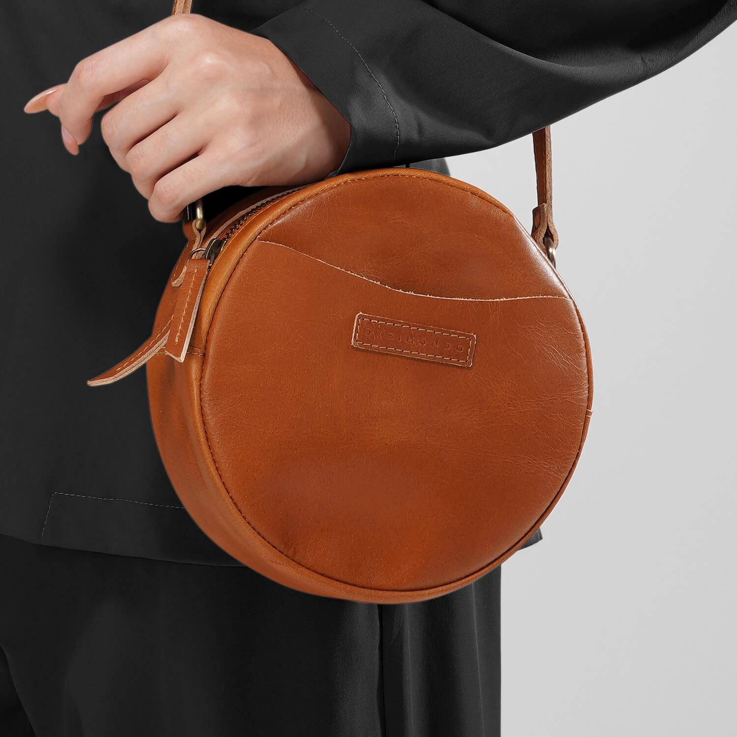 Seville Damen-Umhängetasche „Circle“ | | Hellbraun