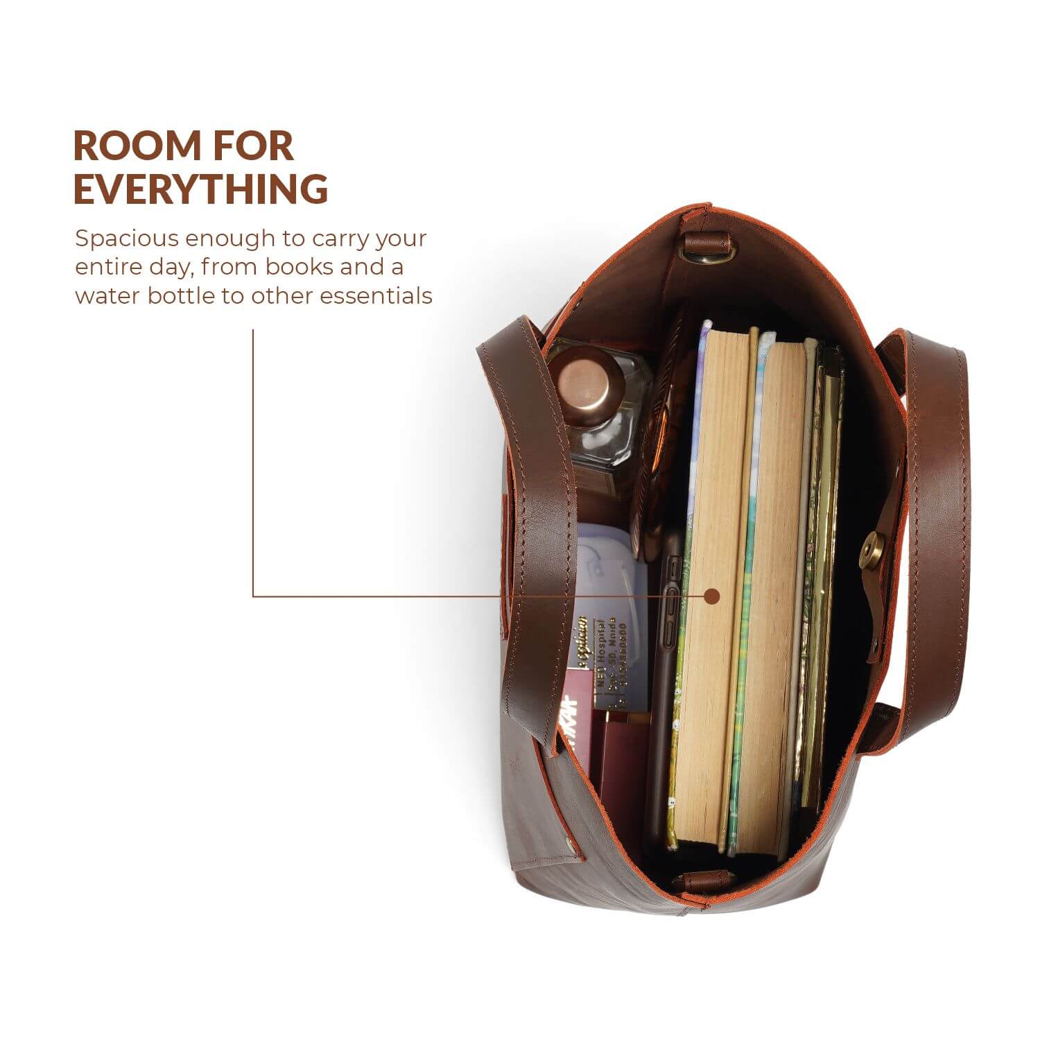 Verona Mini Leather Tote Bag | | Brown